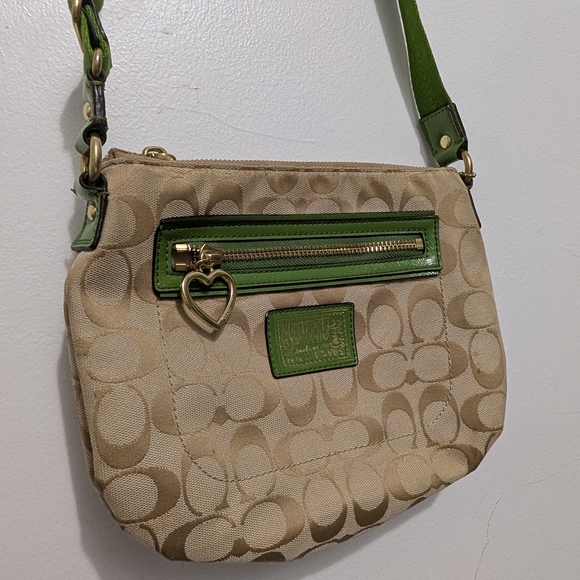 Coach Tan and Green Women's Bag - Picture 2 of 3